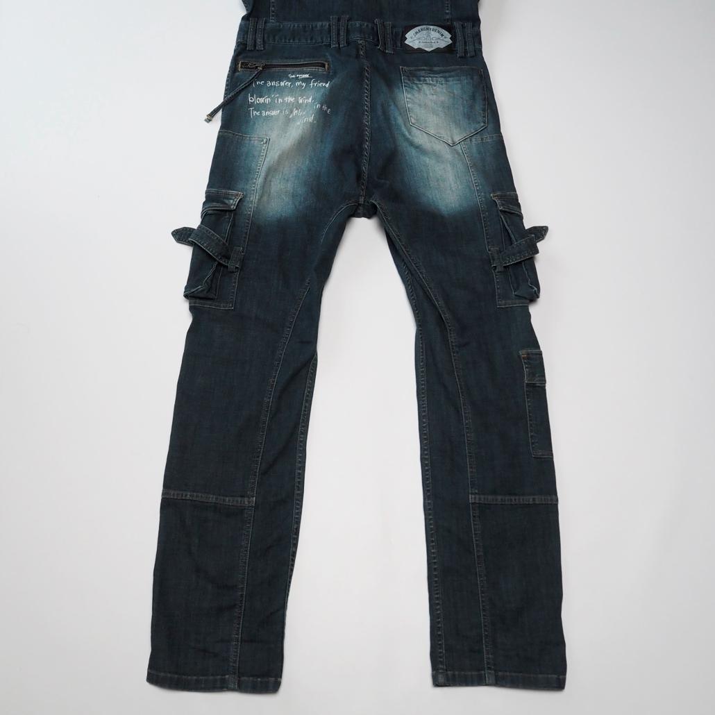 PPFM ARCHIVE Y2K スカル刺繍ボンテージデニムつなぎ 00s L