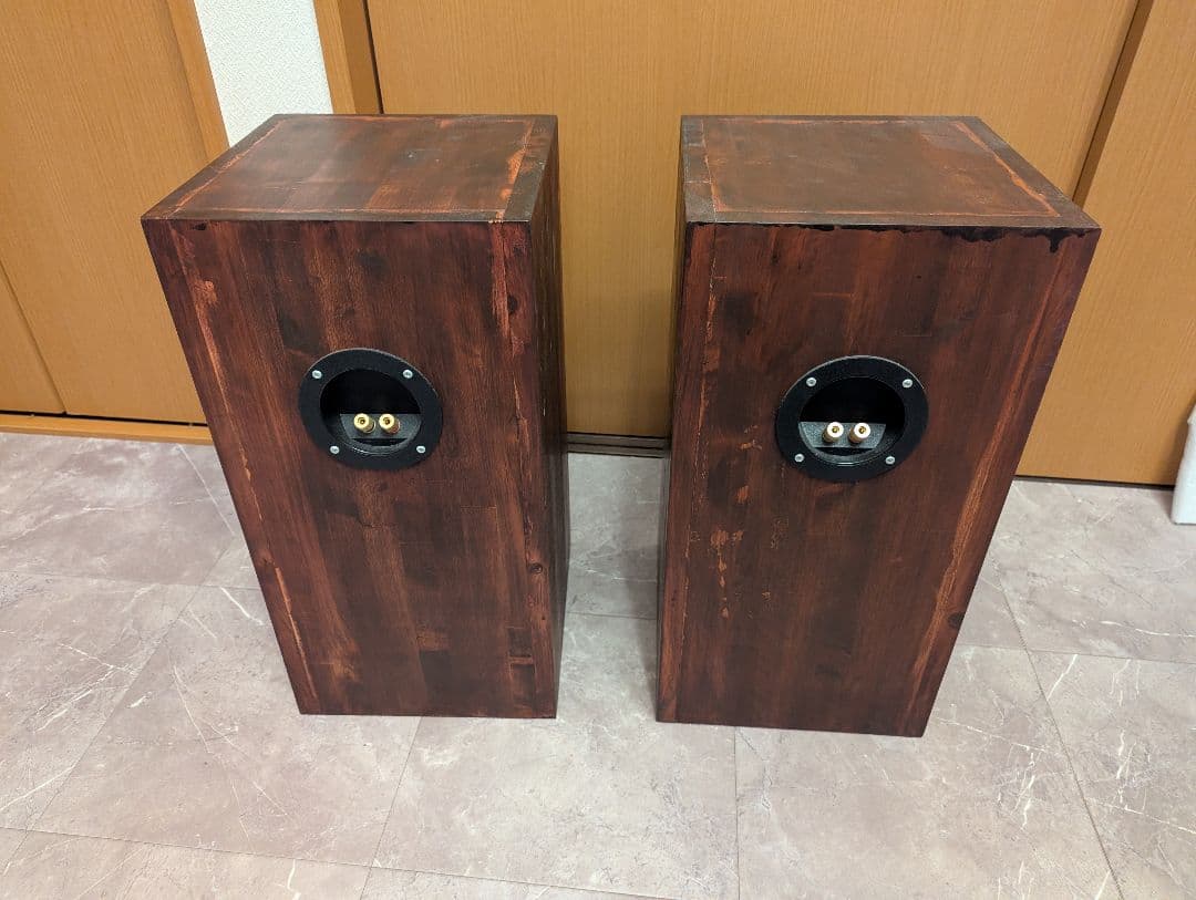 【ひのき集成材】バスレフパッシブスピーカー マホガニー 約10万円
