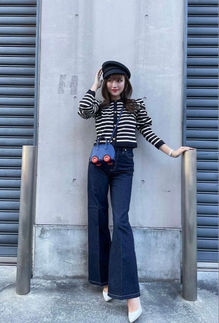 sheller シェリエ ハートボタンカーディガン