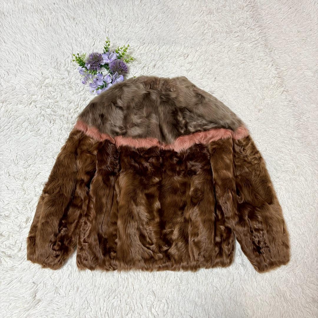 ラム　羊　リアルファー　トリカラー　マルチカラー　ラムファー（羊毛皮）コート