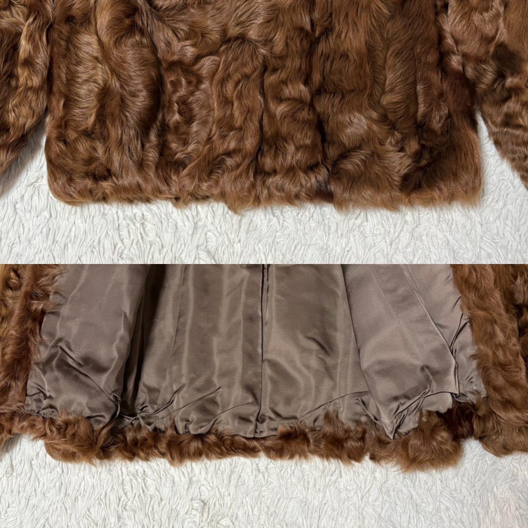 ラム　羊　リアルファー　トリカラー　マルチカラー　ラムファー（羊毛皮）コート