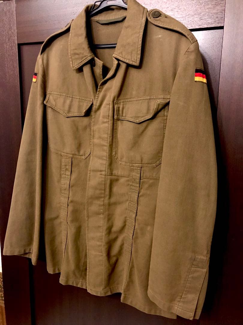 sharespirit アンバーファー装飾付きミリタリーjkt