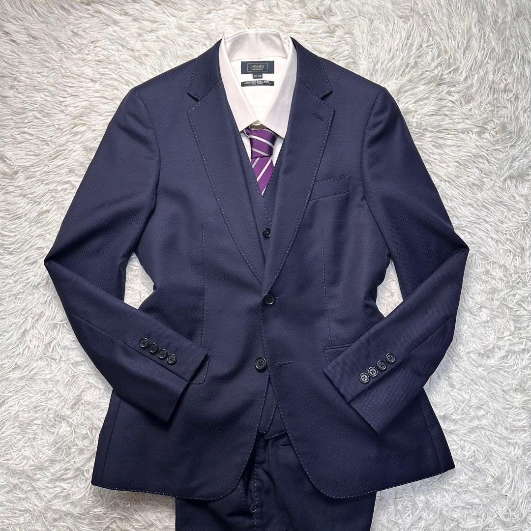 現行 美品 ポールスミス バルーン柄 3ピース 白ステッチ カノニコ ネイビー