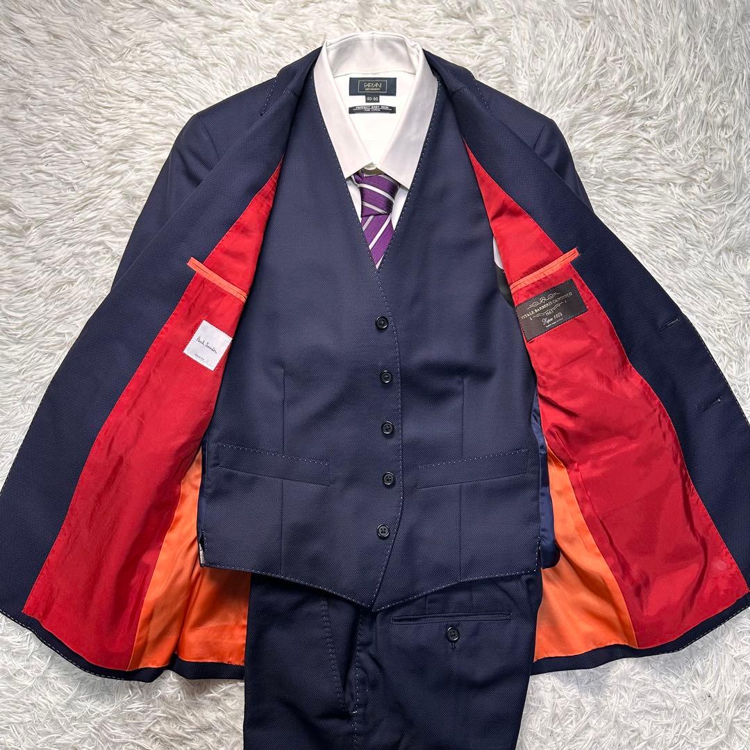 現行 美品 ポールスミス バルーン柄 3ピース 白ステッチ カノニコ ネイビー