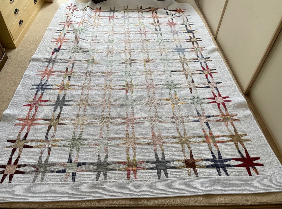 ハンドメイド パッチワーク 大判 /ベッドカバー /マルチカバー/コタツカバー