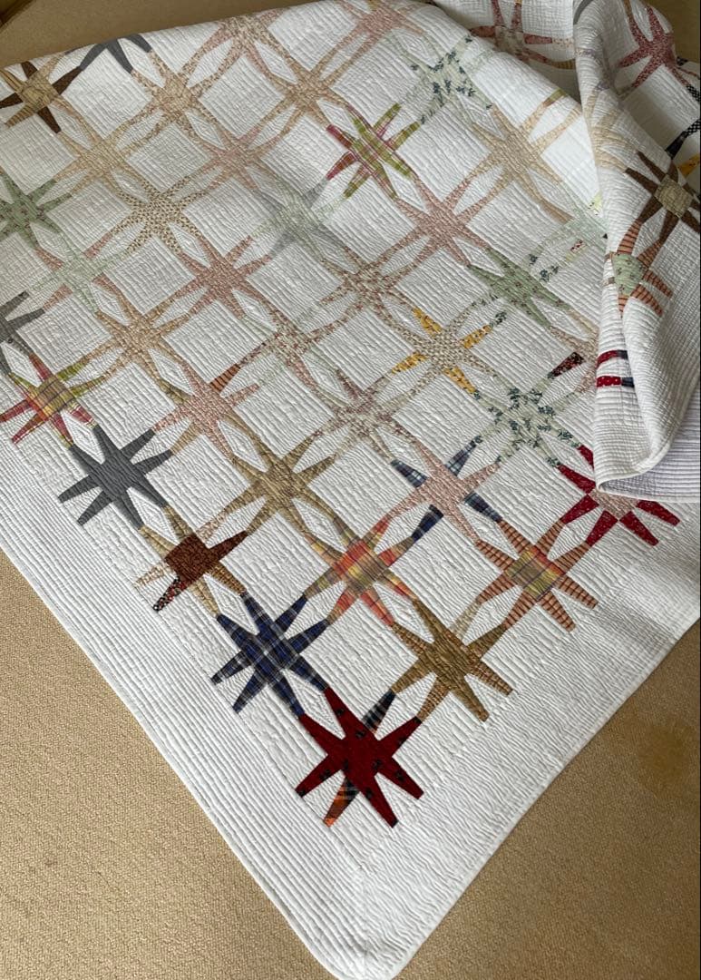 ハンドメイド パッチワーク 大判 /ベッドカバー /マルチカバー/コタツカバー