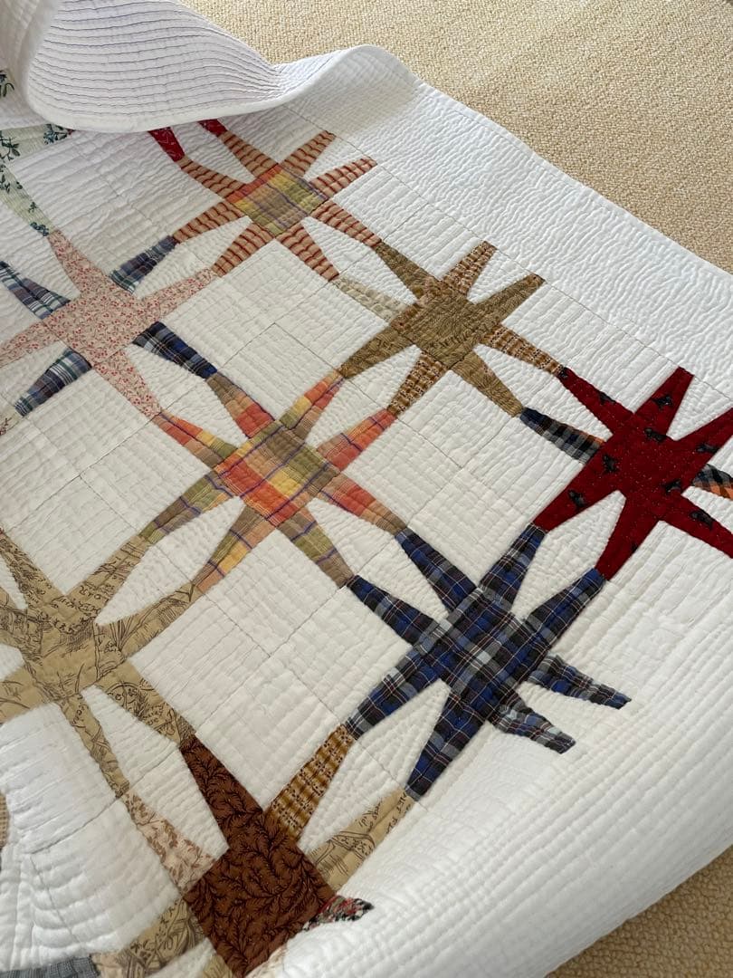 ハンドメイド パッチワーク 大判 /ベッドカバー /マルチカバー/コタツカバー