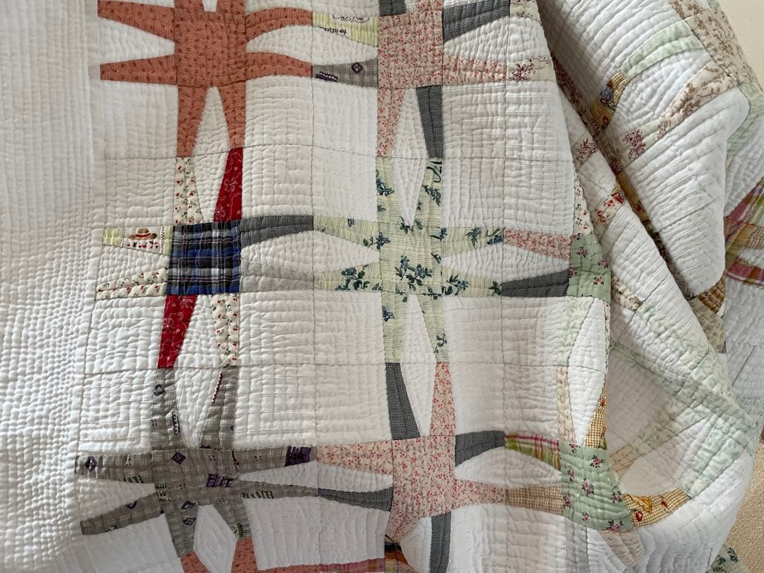 ハンドメイド パッチワーク 大判 /ベッドカバー /マルチカバー/コタツカバー