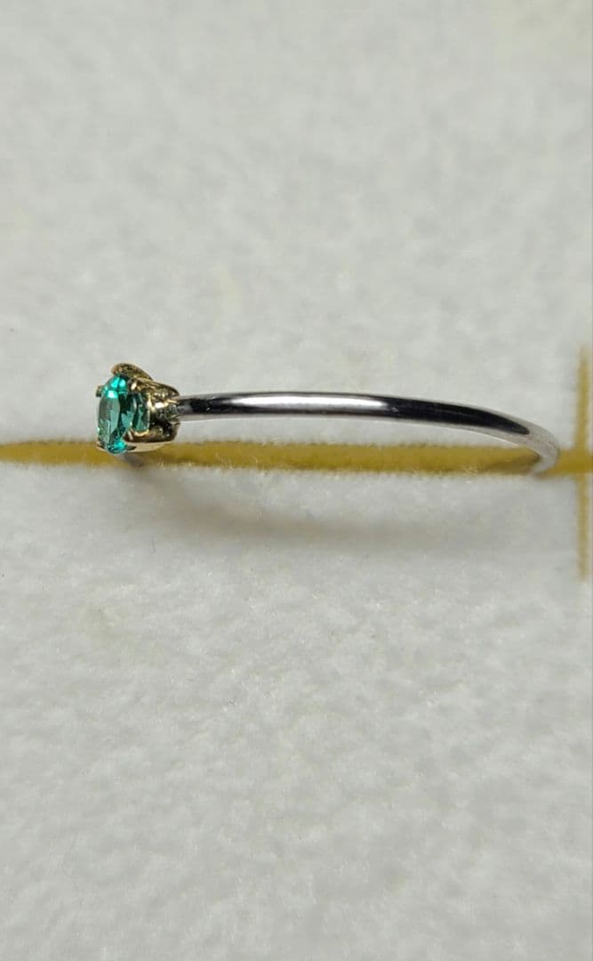 高クラリティ!!★ブラジルバターリャパライバトルマリンリングPt900、18金★