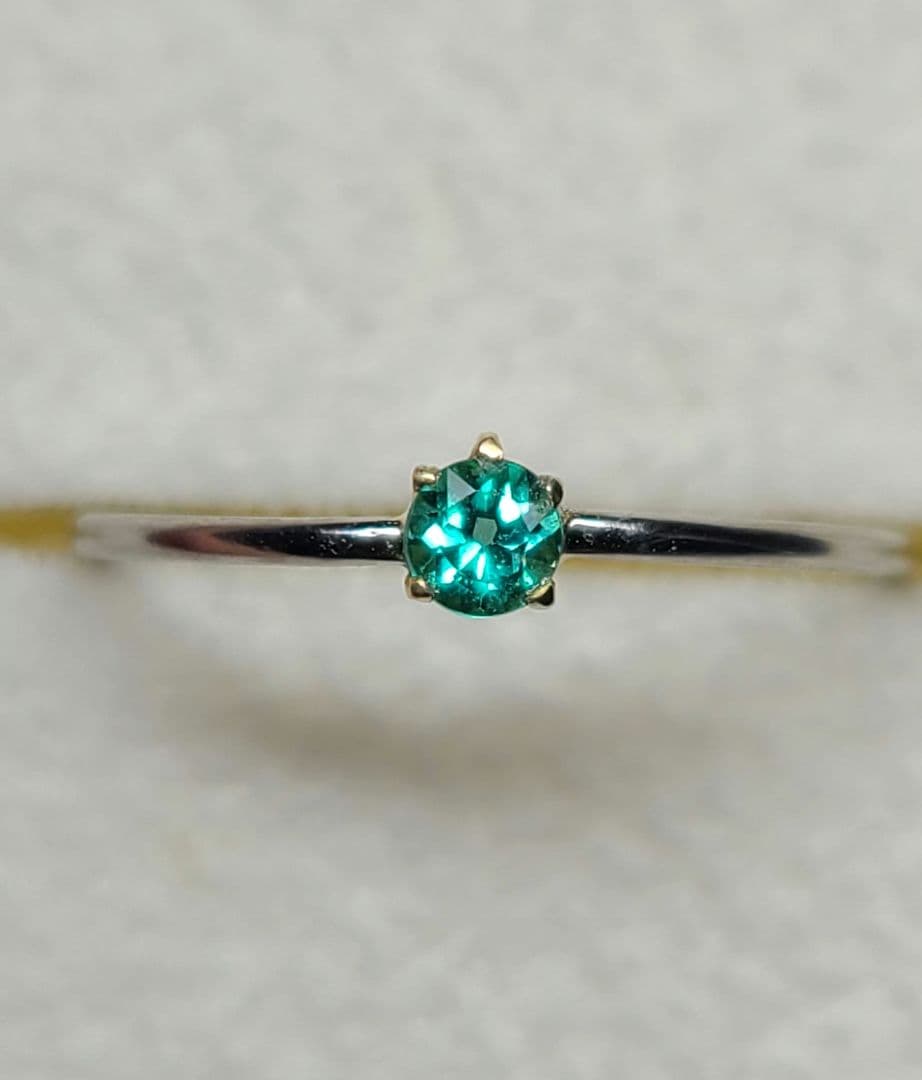 高クラリティ!!★ブラジルバターリャパライバトルマリンリングPt900、18金★