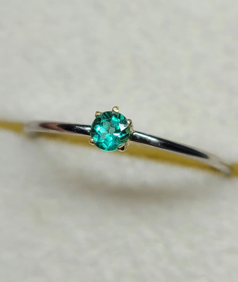 高クラリティ!!★ブラジルバターリャパライバトルマリンリングPt900、18金★