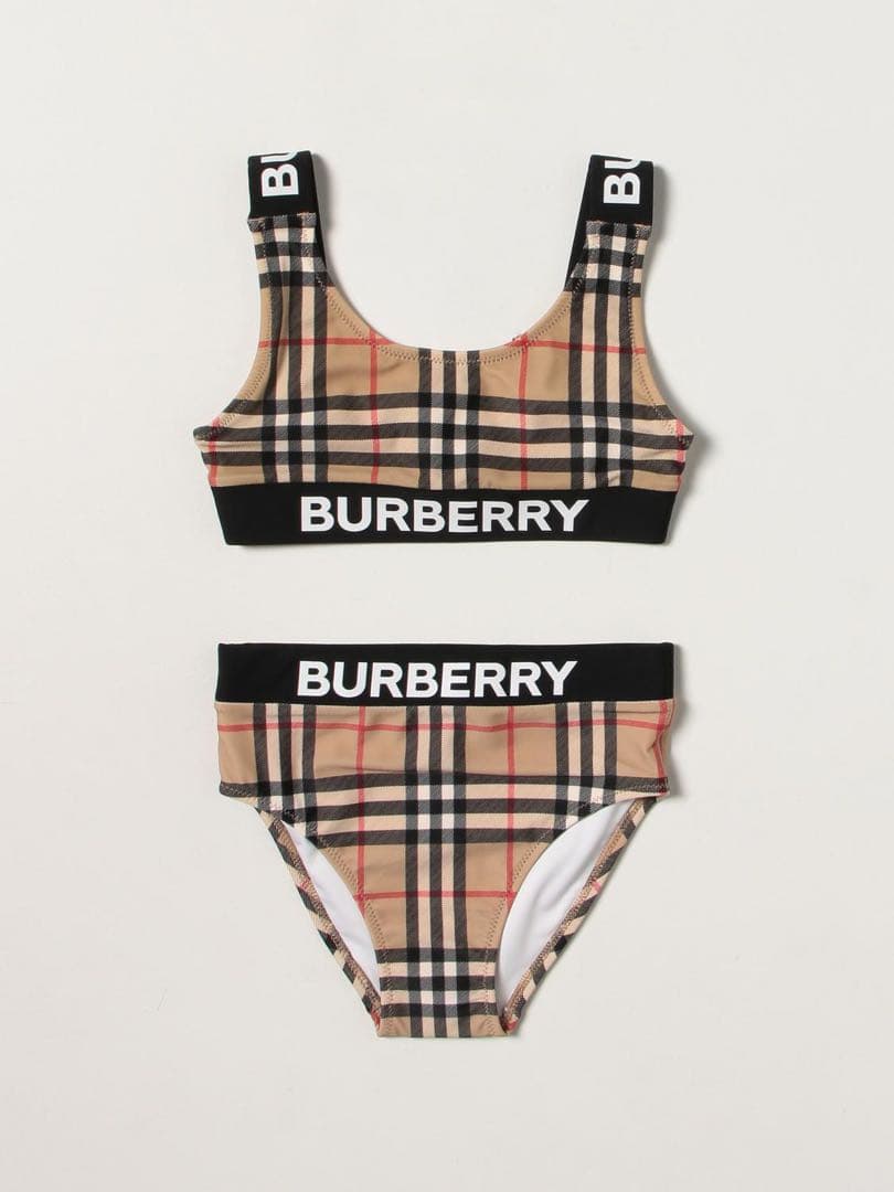 ラスト１【新品】BURBERRY キッズ ビキニ 水着 ロゴ×チェック 3Y