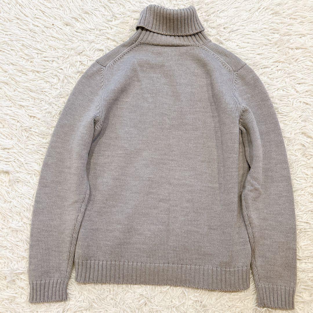 ZANONE タートルネック ニット ライトグレー ミドルゲージ 46