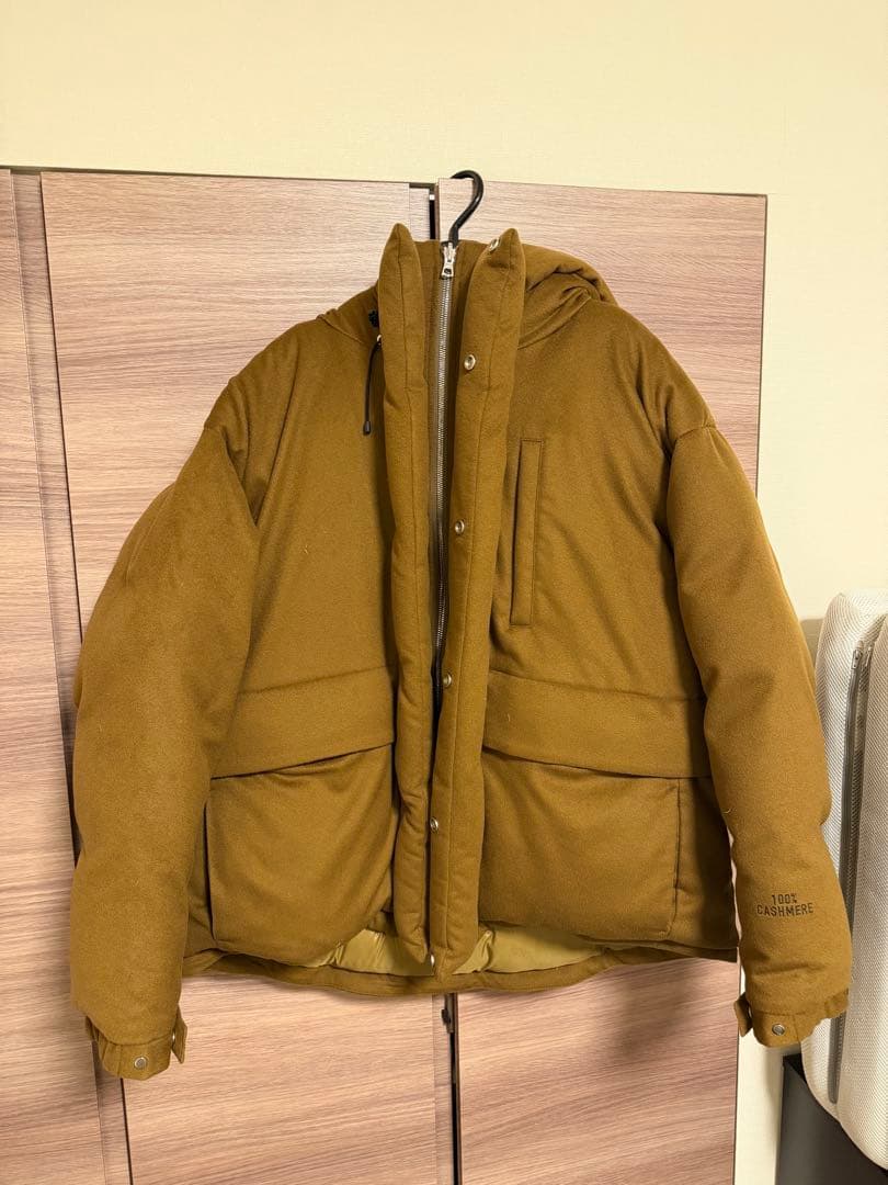 MARKAWARE カシミヤダウンジャケット ブラウンカーキ