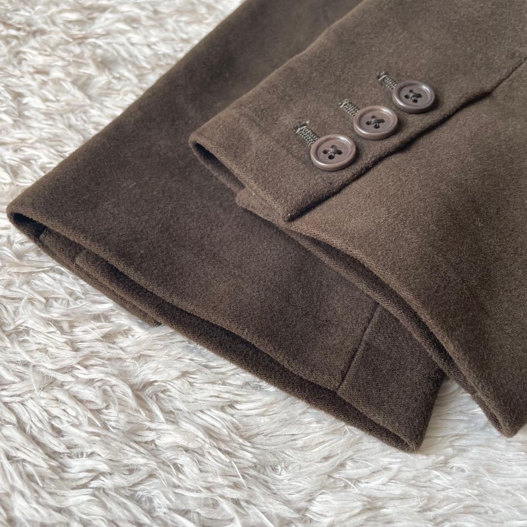 マーガレットハウエル 美品 メルトンテーラードジャケット 2 ブラウン