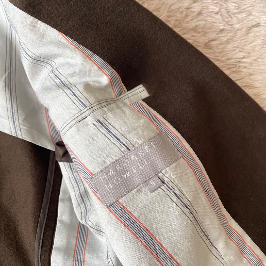 マーガレットハウエル 美品 メルトンテーラードジャケット 2 ブラウン