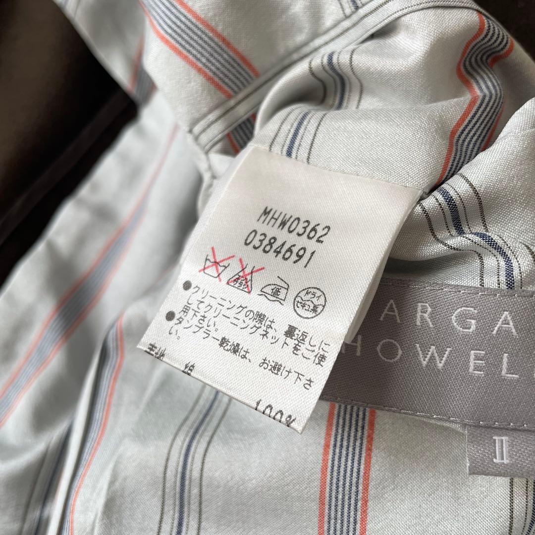 マーガレットハウエル 美品 メルトンテーラードジャケット 2 ブラウン