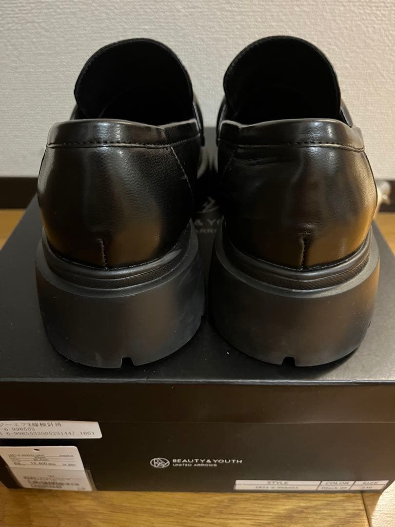 さち。美品！ BEAUTY&YOUTH／レザーライク ローファー 晴雨兼用