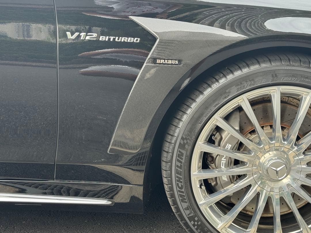 特注品‼️ ベンツW222共通 フェンダー＆リアサイドエアロ ドライカーボン ❣️