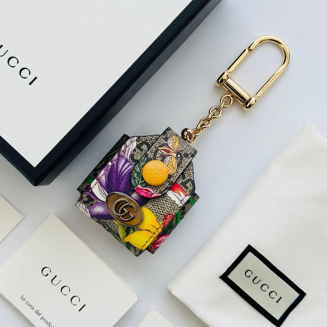【希少×美品】GUCCI グッチ AirPodsケース GGフローラ チャーム