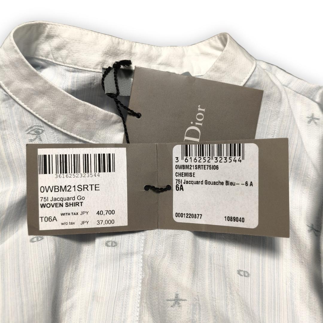 定価40,700円 ディオール キッズ マオカラー シャツ 110 刺繍 総柄