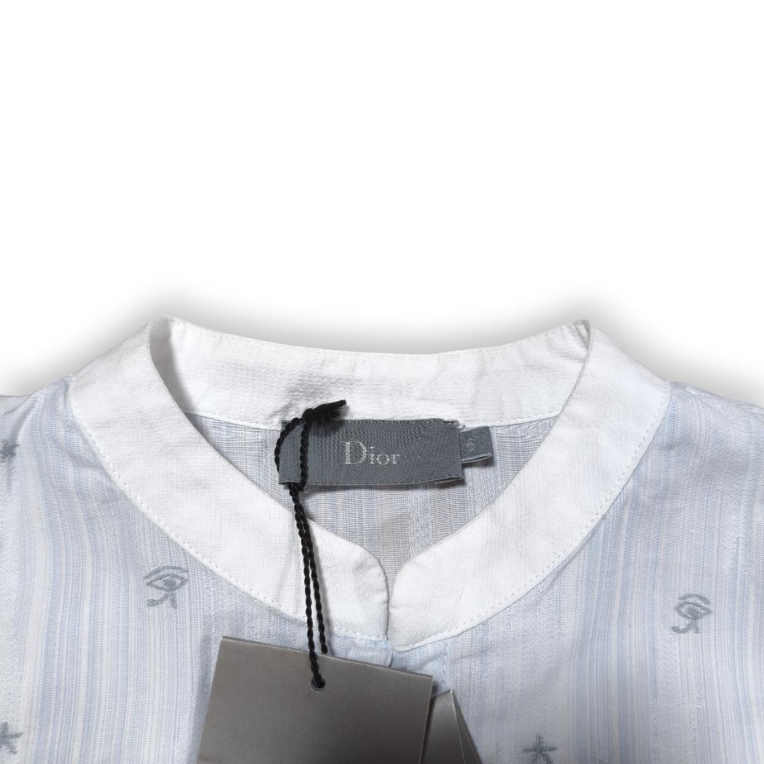 定価40,700円 ディオール キッズ マオカラー シャツ 110 刺繍 総柄