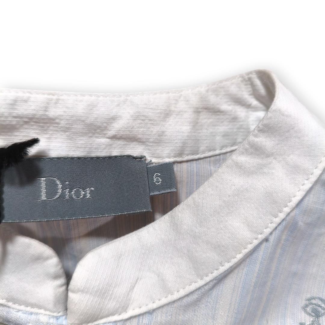 定価40,700円 ディオール キッズ マオカラー シャツ 110 刺繍 総柄