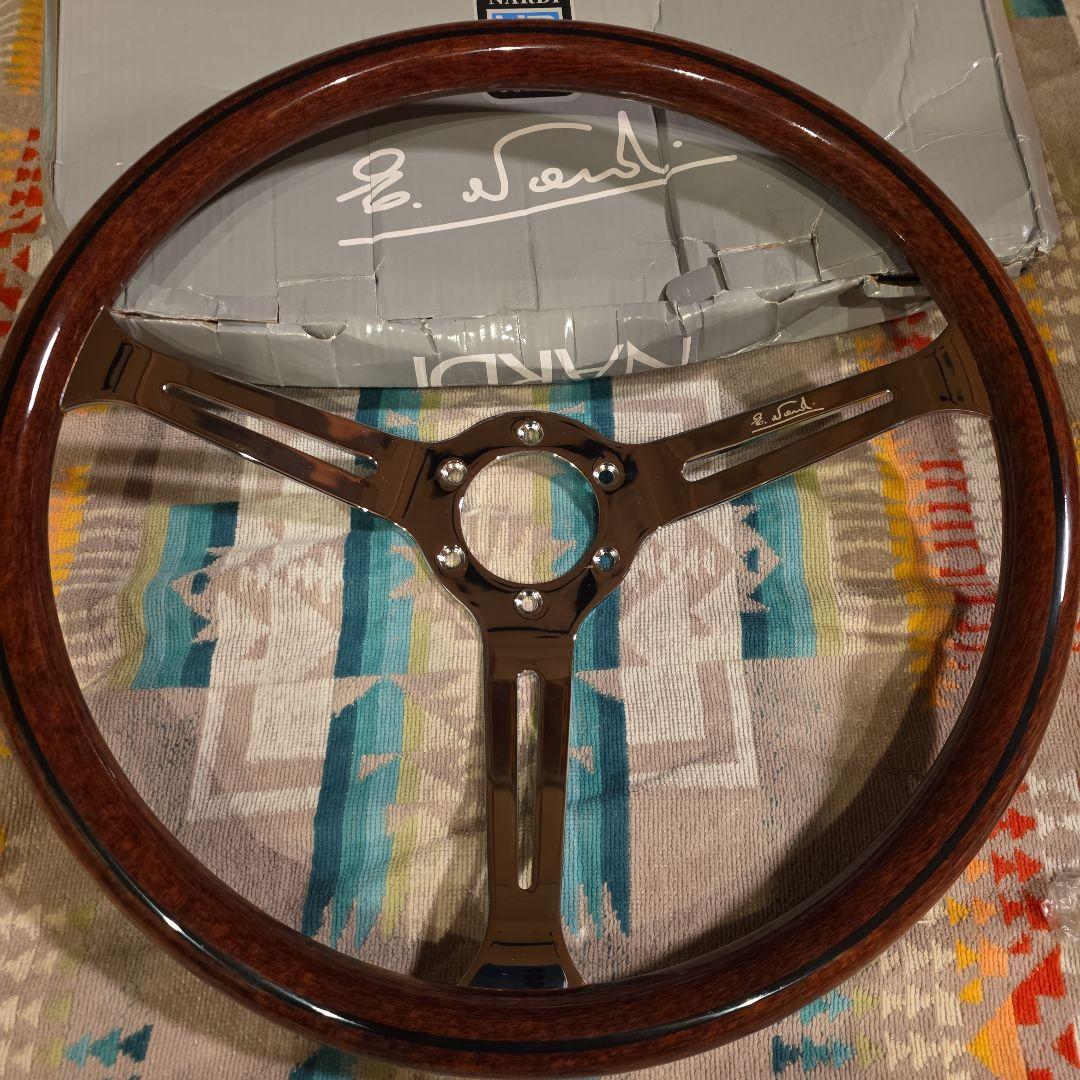 NARDI ウッドステアリング 380mm 15インチ シルバースポーク