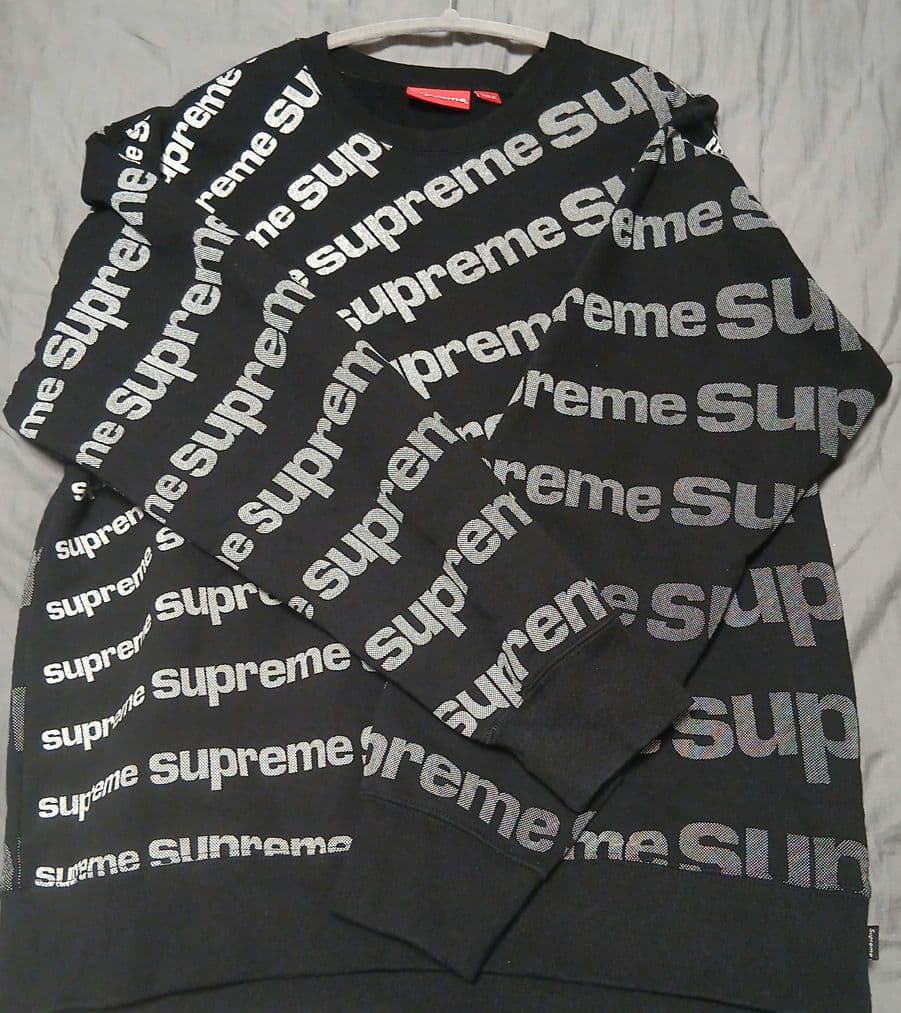 Supreme ブラック ロゴトレーナー