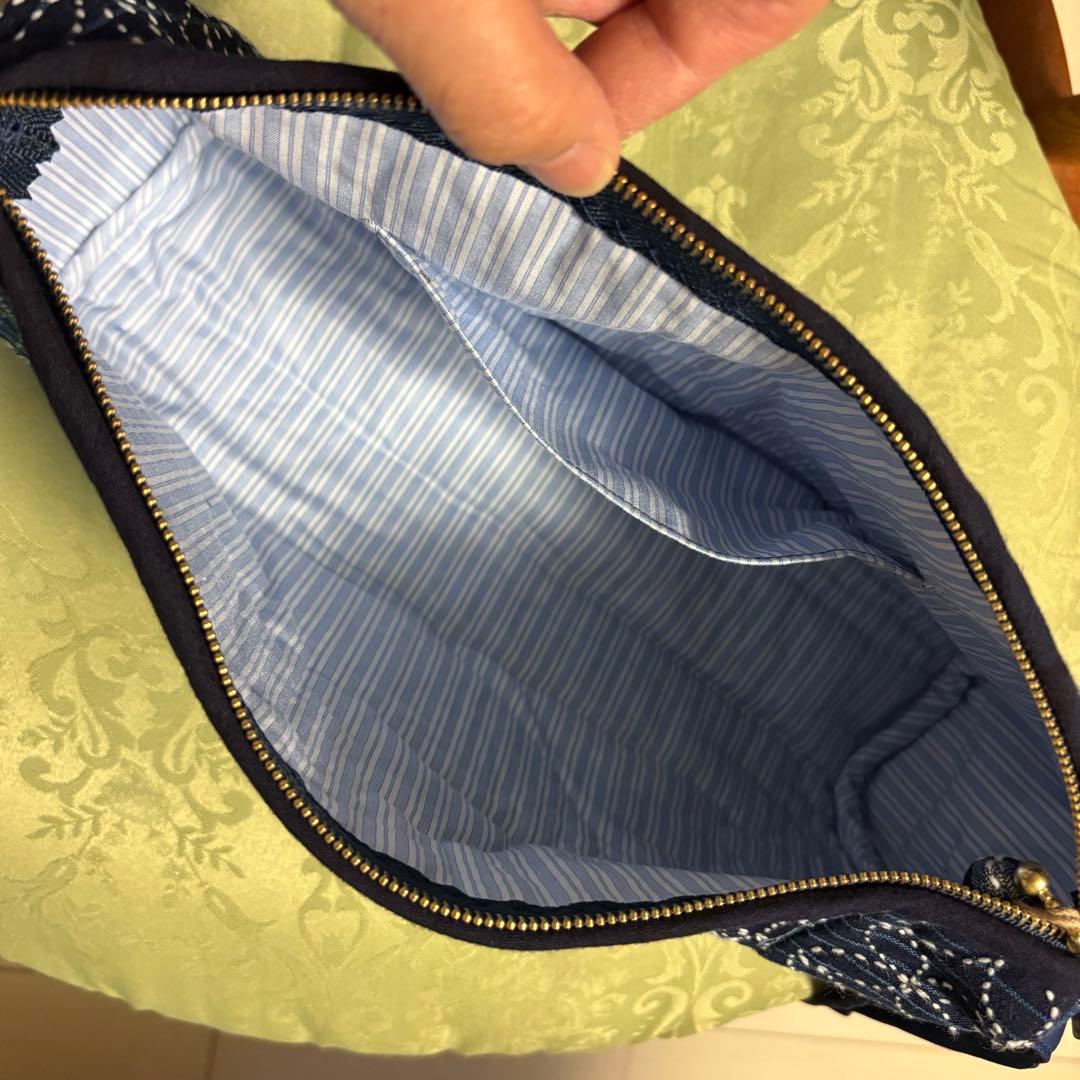 松阪もめん刺し子ショルダーバッグ　横長　大きなサイズはこれがラストです！