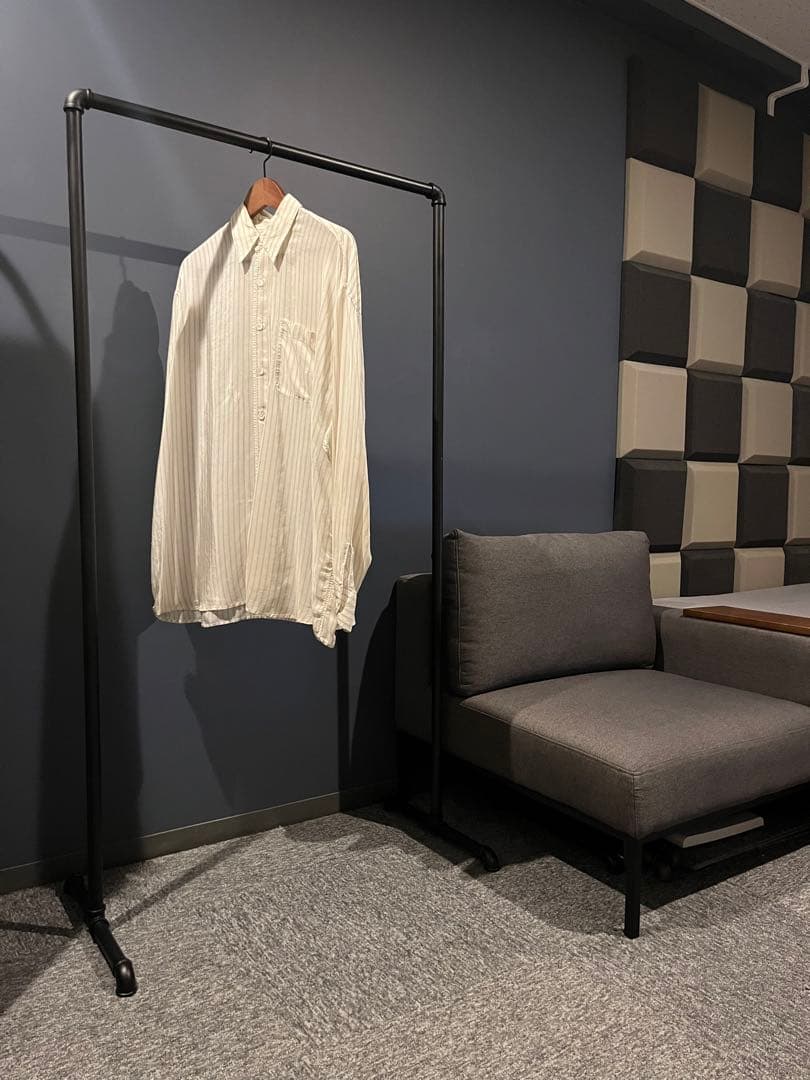 ハンガーラック コンパクト ガス管 アイアン 黒 パイプ 服 収納 80