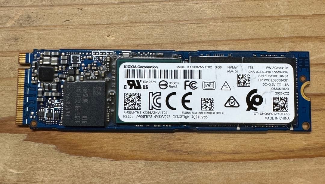 KIOXIA NVMe SSD 1TB（KXG60ZNV1T02）M.2