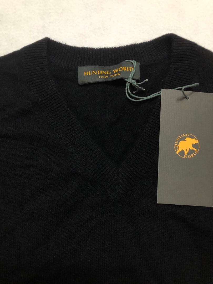 新品♪ハンティングワールドニットセーターカシミヤ100％ブラック黒 未使用未試着