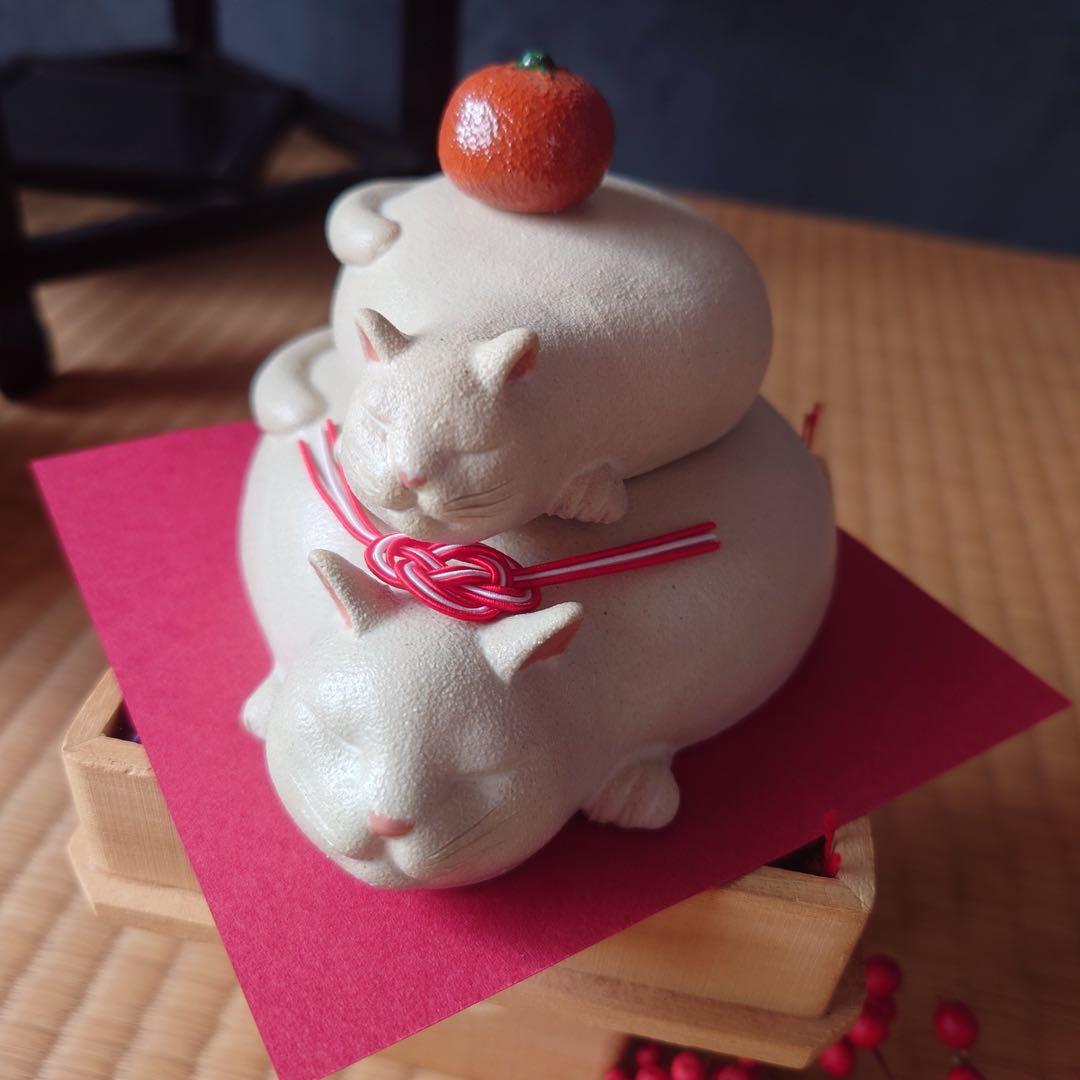 鏡餅猫(*´꒳`*) 重ね猫 タイプB 【少】