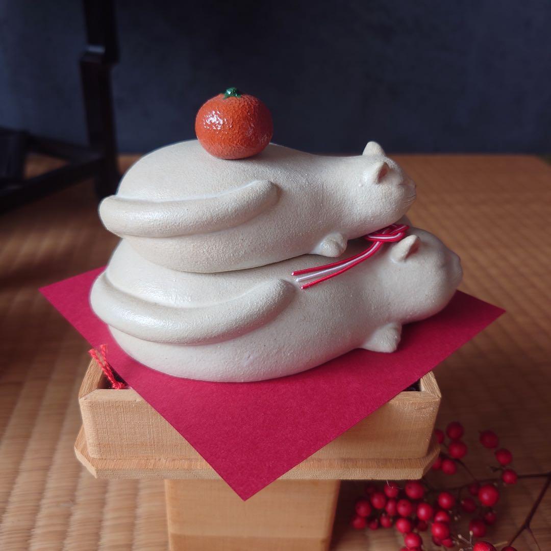 鏡餅猫(*´꒳`*) 重ね猫 タイプB 【少】