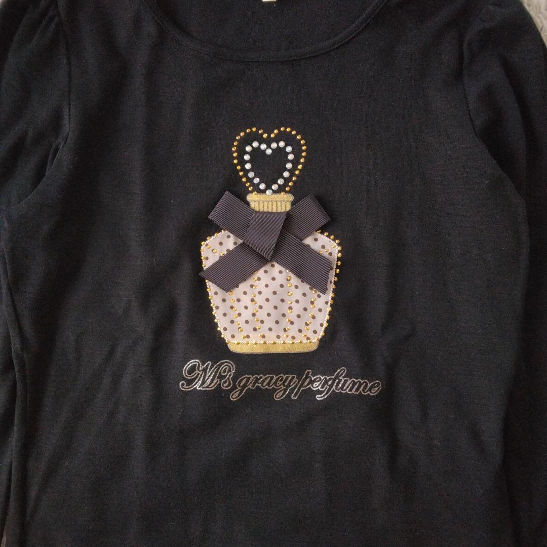 ＊未使用美品＊ M'S GRACY 香水 リボン ラインストーン 長袖 M