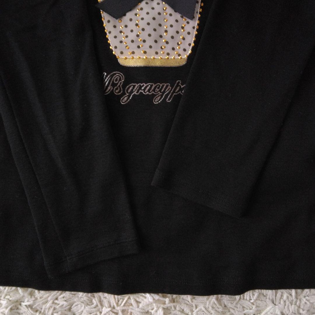 ＊未使用美品＊ M'S GRACY 香水 リボン ラインストーン 長袖 M