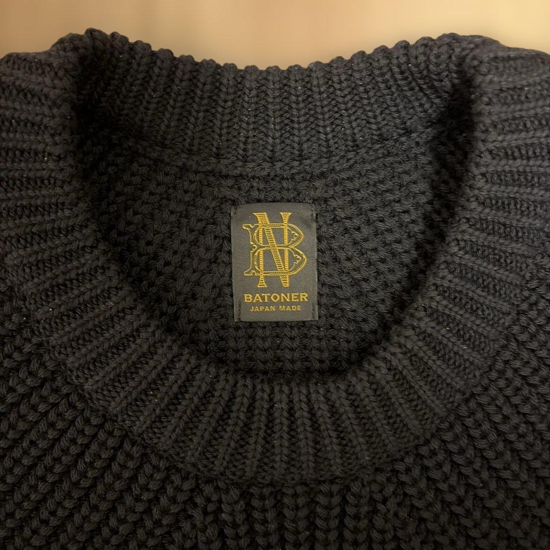 BATONER バトナー シグネチャー クルーネックニット ブラック 2
