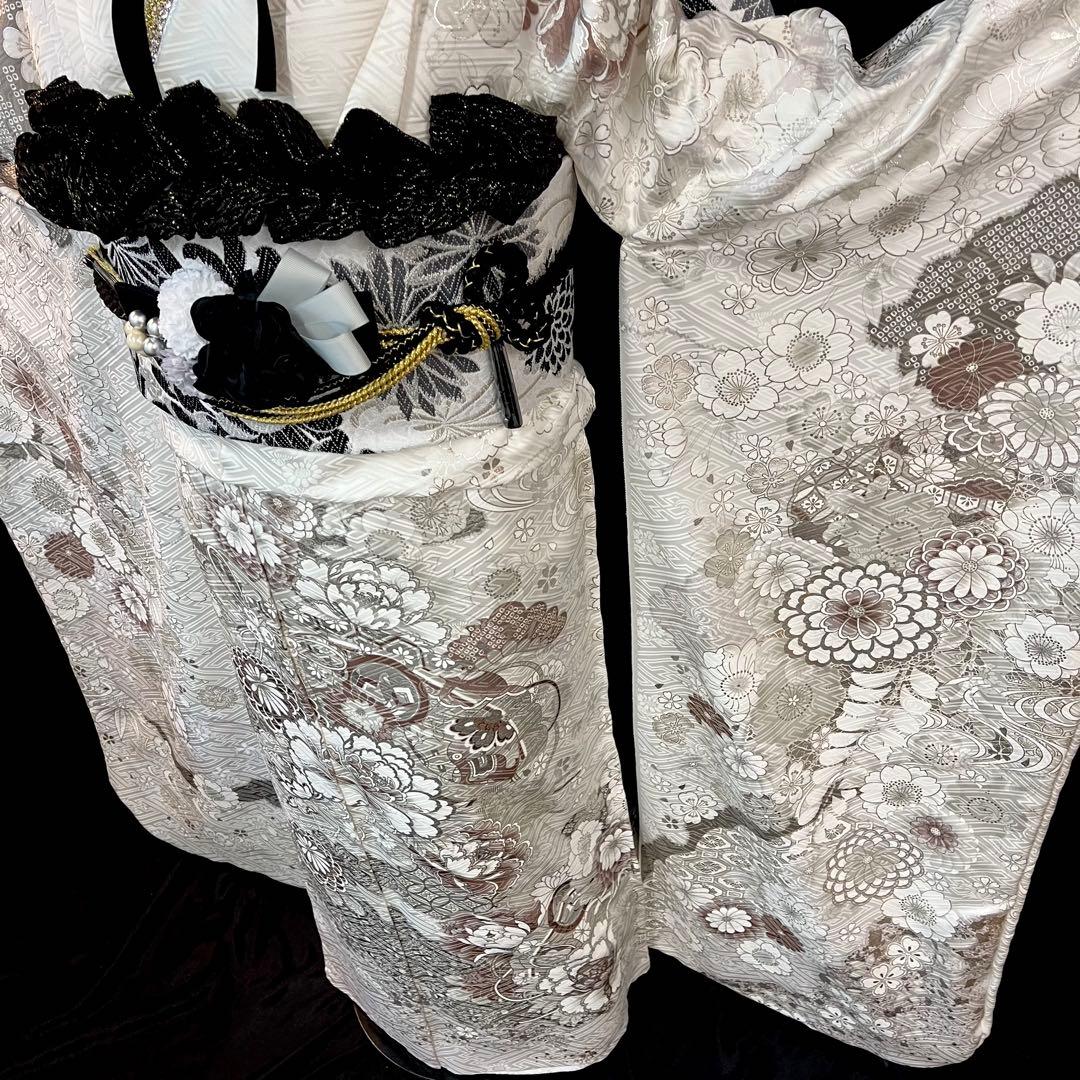 ◾️振袖フルセット■オーダー仕立て付き■新作■白地正絹■振袖一式■成人式振り袖