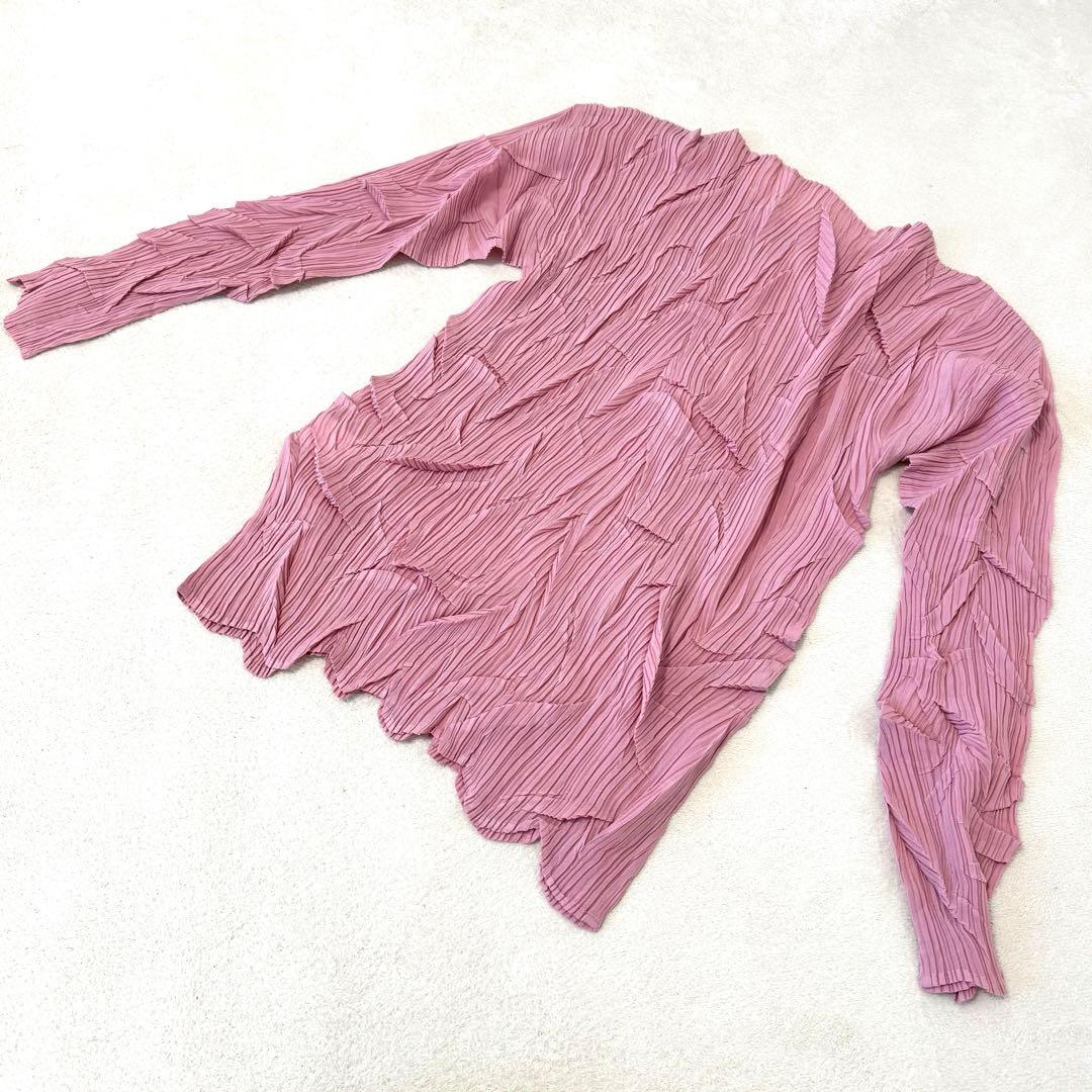 極美品✨ISSEY MIYAKE プリーツ　立体　変形　ピンク　長袖　トップス