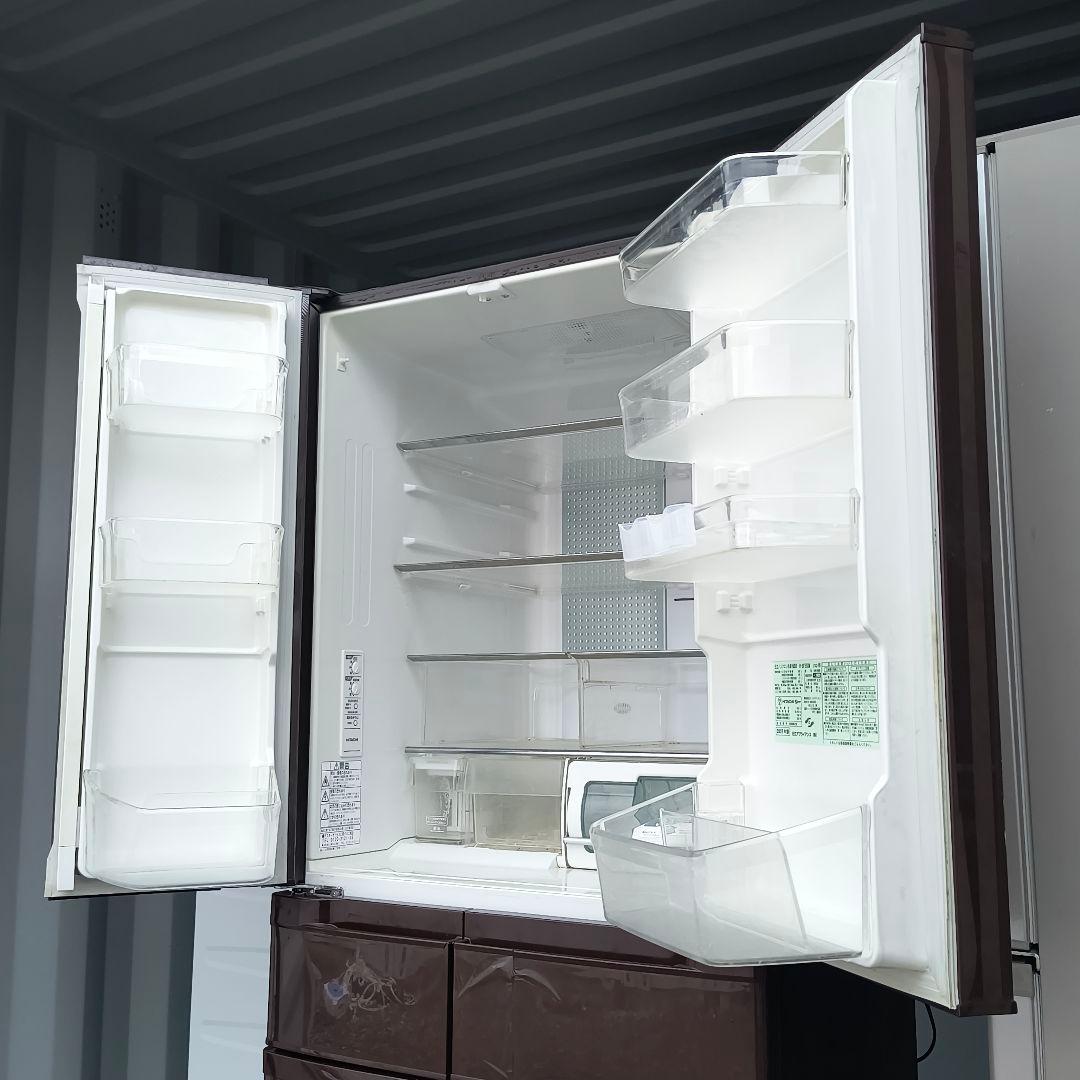 運搬取付無料！あずきカラー・純正日立ノンフロン冷蔵庫！完動品・美品！