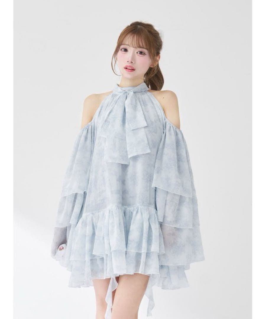 ★✨！ダーリッチ トワルドジュイシフォンフリルミニワンピース FL