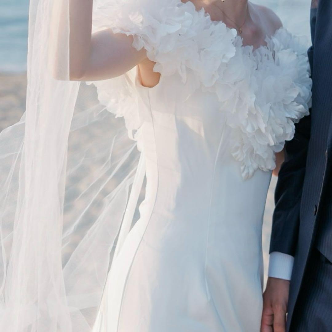 オフショルダー ドレス 前撮り ウェディング 二次会