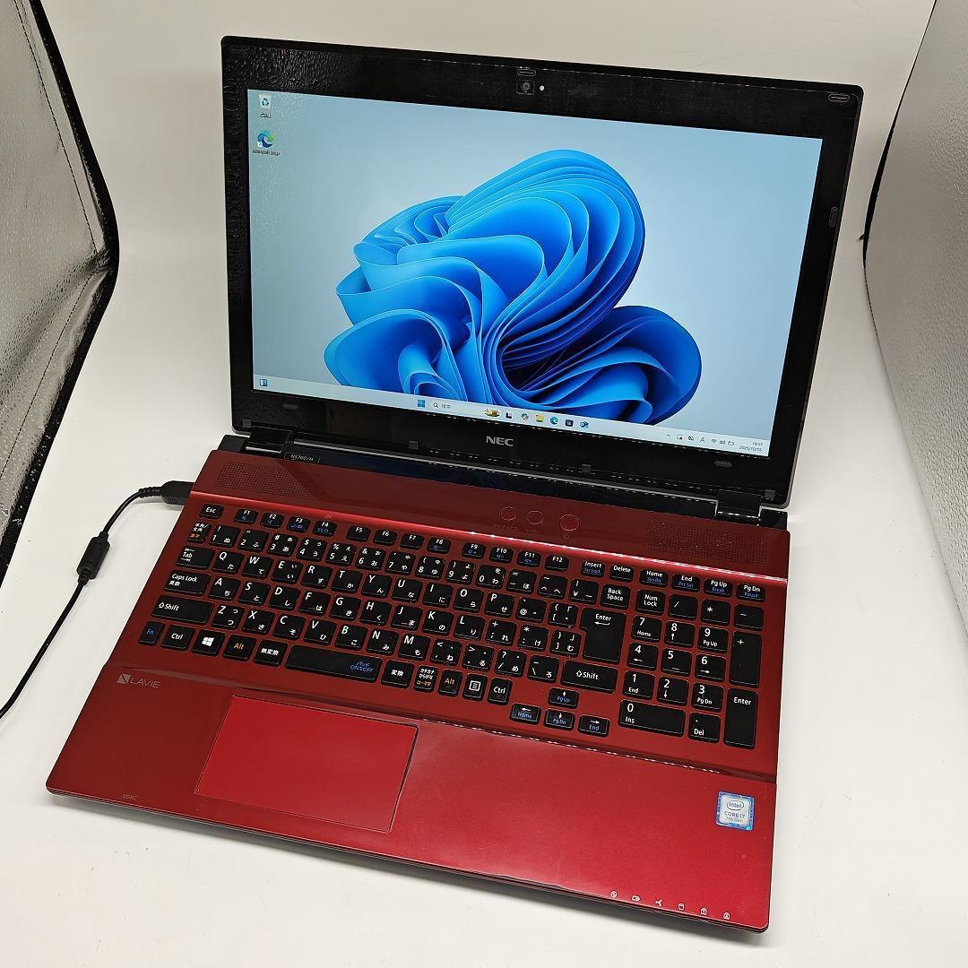 【LAVIE】NS700 高速i7 SSD256GB 16GB レッドノートPC