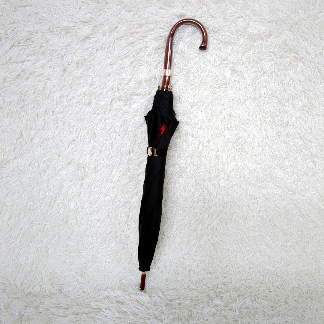 美品✨️POLO RALPH LAUREN 長傘 ブラック　ロゴ