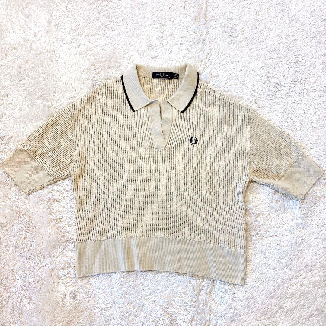 25年春夏新作　フレッドペリー　オープンカラーメッシュニットシャツ 半袖