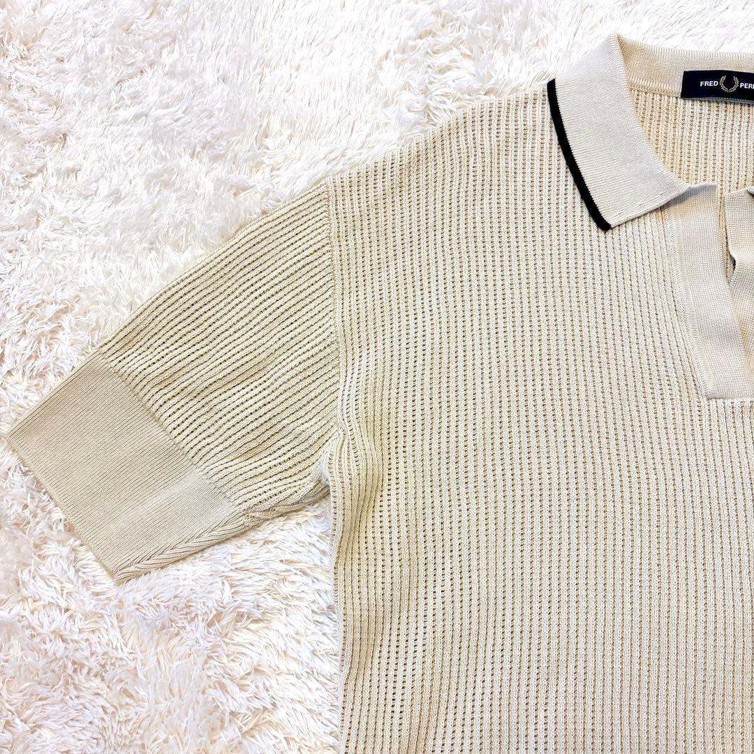 25年春夏新作　フレッドペリー　オープンカラーメッシュニットシャツ 半袖