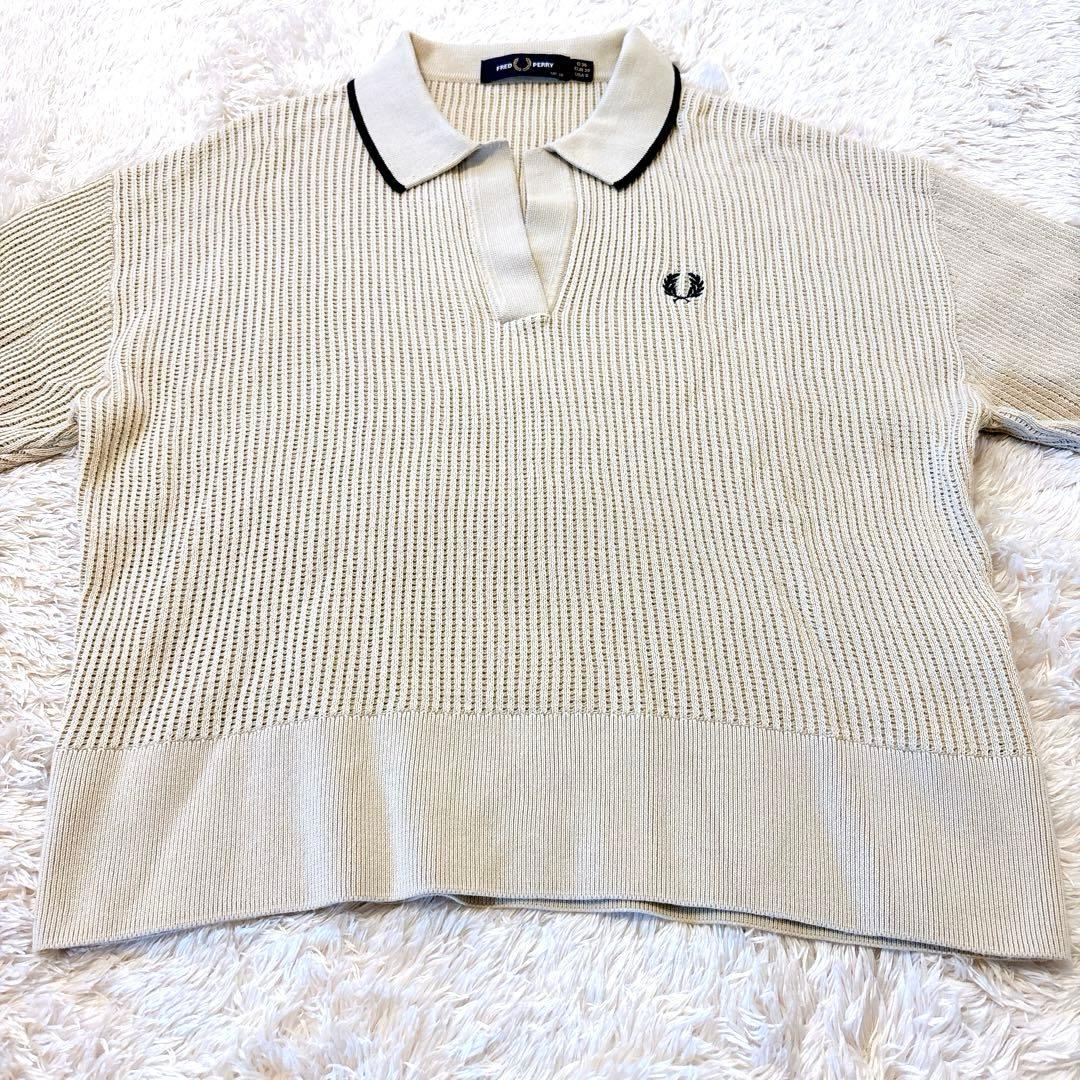 25年春夏新作　フレッドペリー　オープンカラーメッシュニットシャツ 半袖