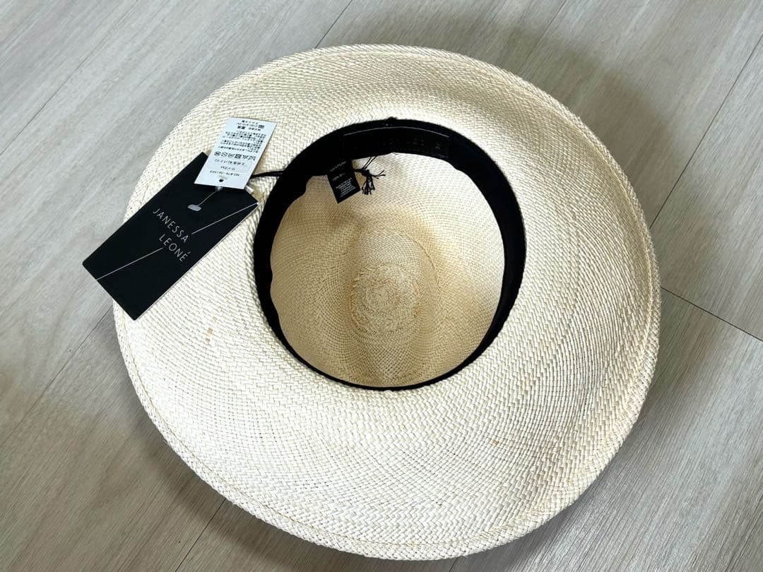 ジャネッサレオン　ドゥズィーエムクラス　ホワイト　ストローハット　Mサイズ