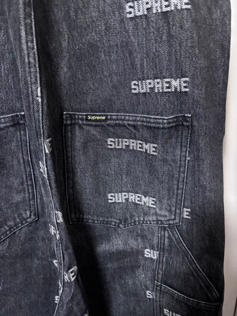 Supreme デニム オーバーオール ブラック シュプリーム S ツナギ